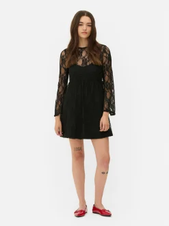 Femme Primark Tout Halloween|Robes|Mini Robe En Dentelle Beetlejuice X Colleen Atwood