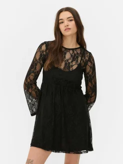 Femme Primark Tout Halloween|Robes|Mini Robe En Dentelle Beetlejuice X Colleen Atwood