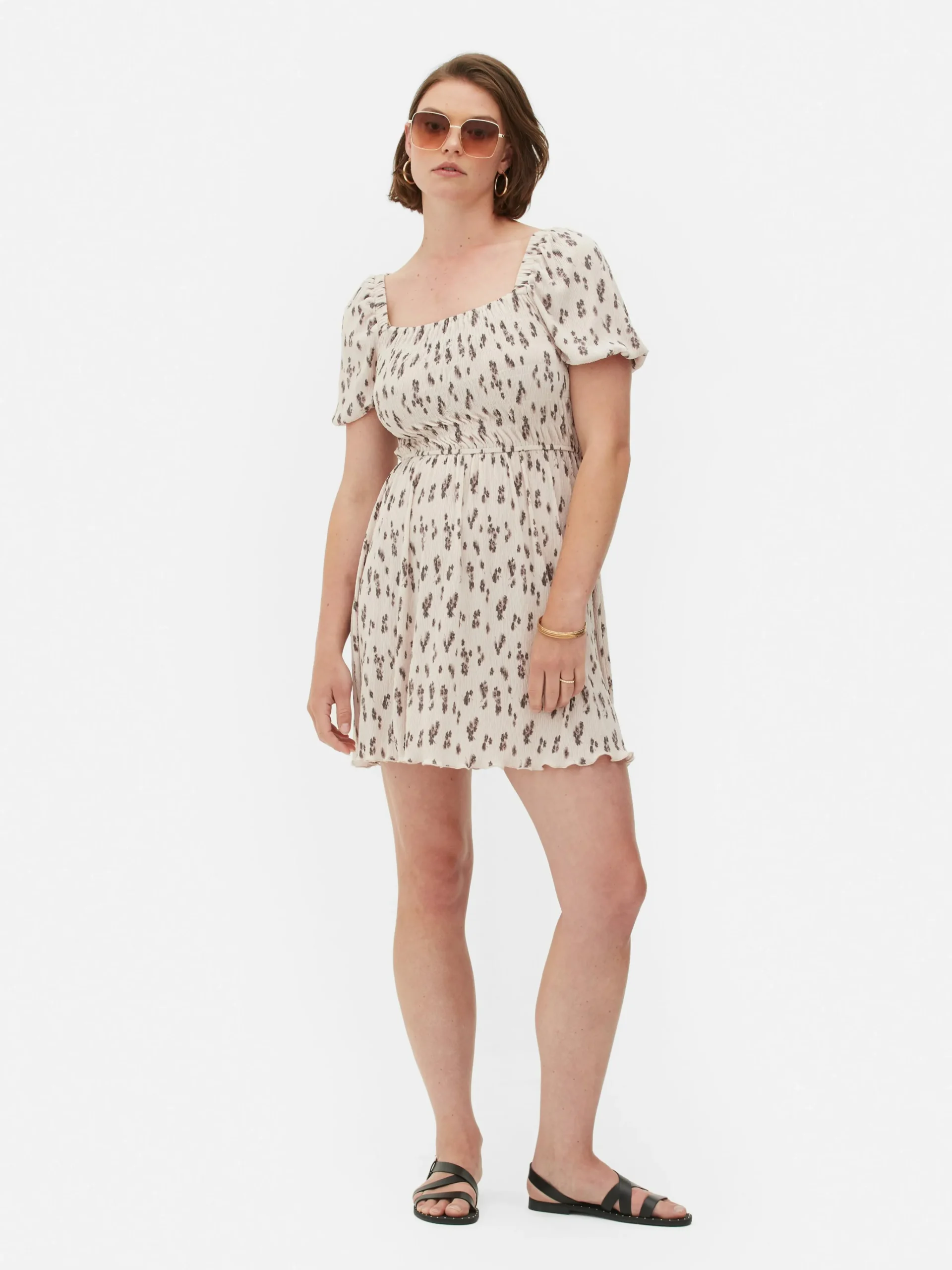 Femme Primark Robes|Mini Robe Froncée En Plissé