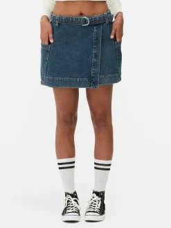 Femme Primark Jupes|Denim|Mini-jupe Drapée En Denim