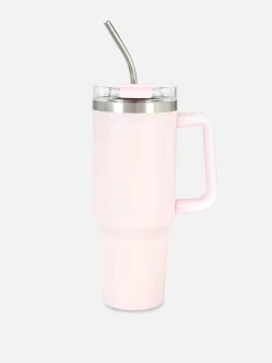 Primark Tasses Et Mugs|Mug Isotherme En Acier Inoxydable Avec Paille 1,13 l