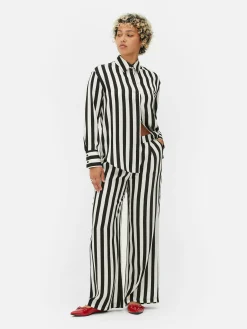 Femme Primark Vêtements Gothiques|Tout Halloween|Pantalon à Rayures Beetlejuice X Colleen Atwood