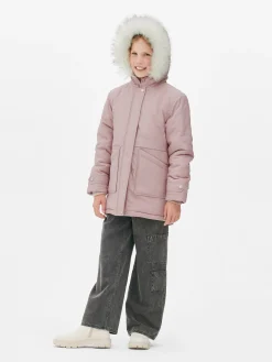 Enfant Primark Manteaux Et Vestes|Parka à Capuche En Fausse Fourrure