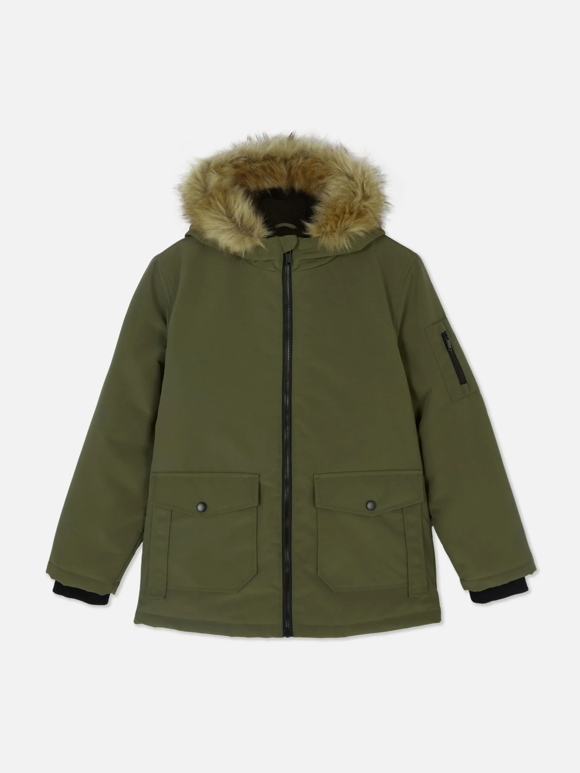 Enfant Primark Manteaux Et Vestes|Parka à Capuche En Fausse Fourrure