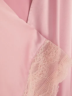 Femme Primark Peignoirs|Peignoir En Satin Avec Finitions En Dentelle