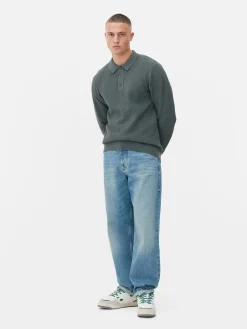 Homme Primark Pulls Et Gilets|Polo Texturé à Manches Longues