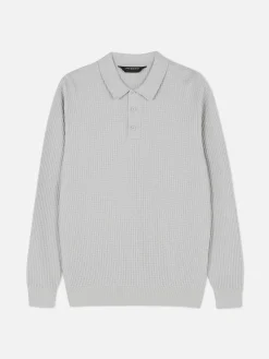 Homme Primark Pulls Et Gilets|Polo Texturé à Manches Longues