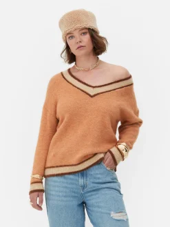 Femme Primark Pulls Et Gilets|Pull à Col En V Style Vintage Rita Ora