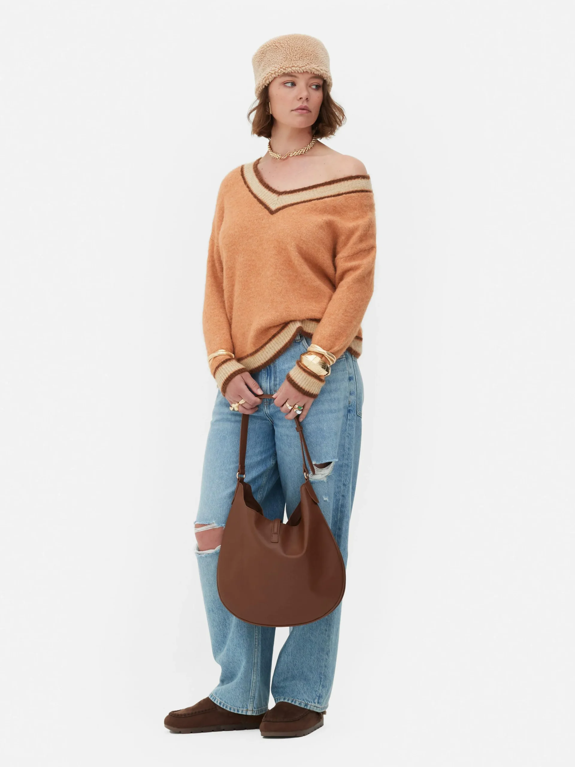 Femme Primark Pulls Et Gilets|Pull à Col En V Style Vintage Rita Ora