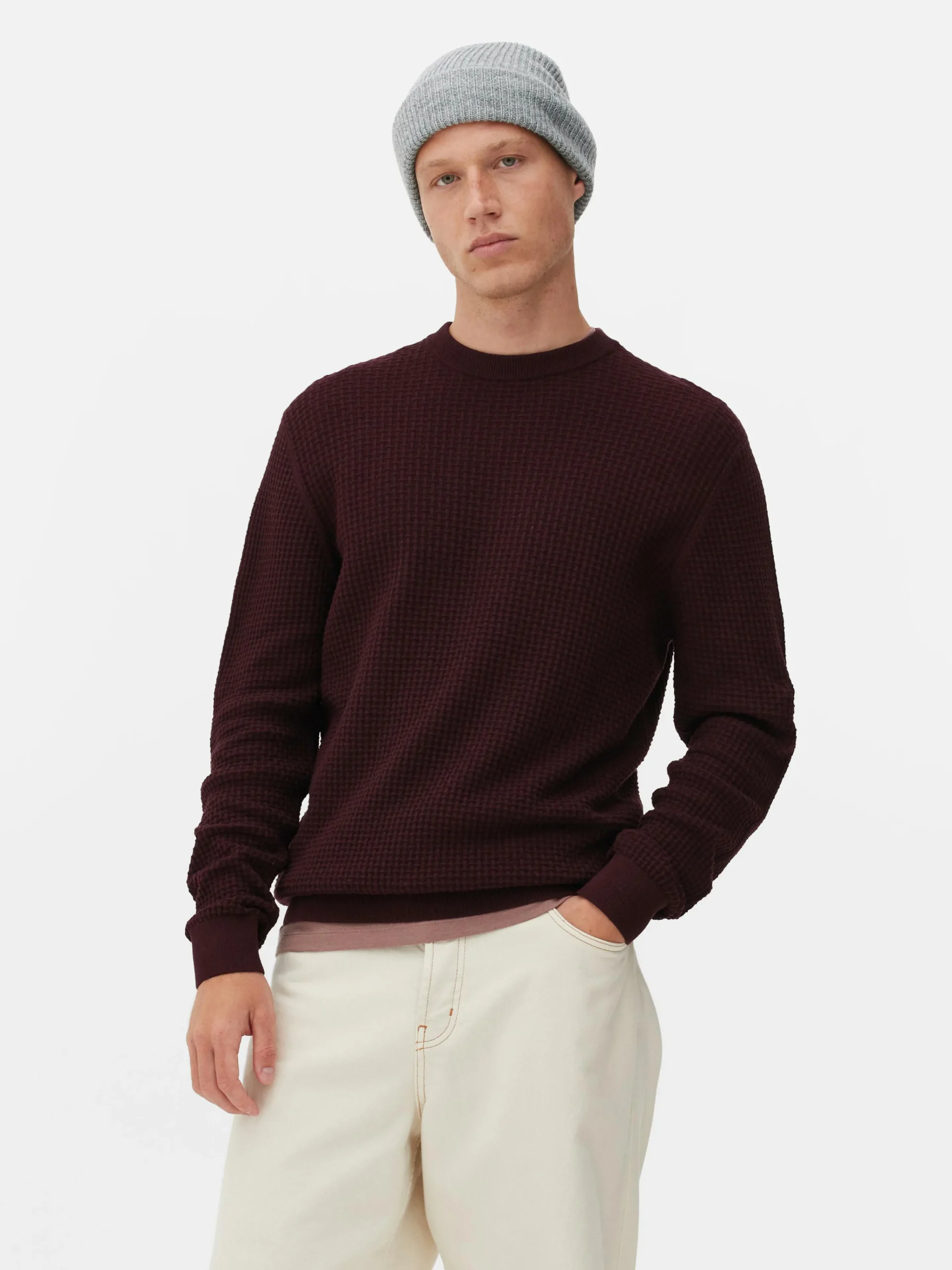 Homme Primark Pulls Et Gilets|Pull à Col Ras-du-cou En Point De Panier Tressé