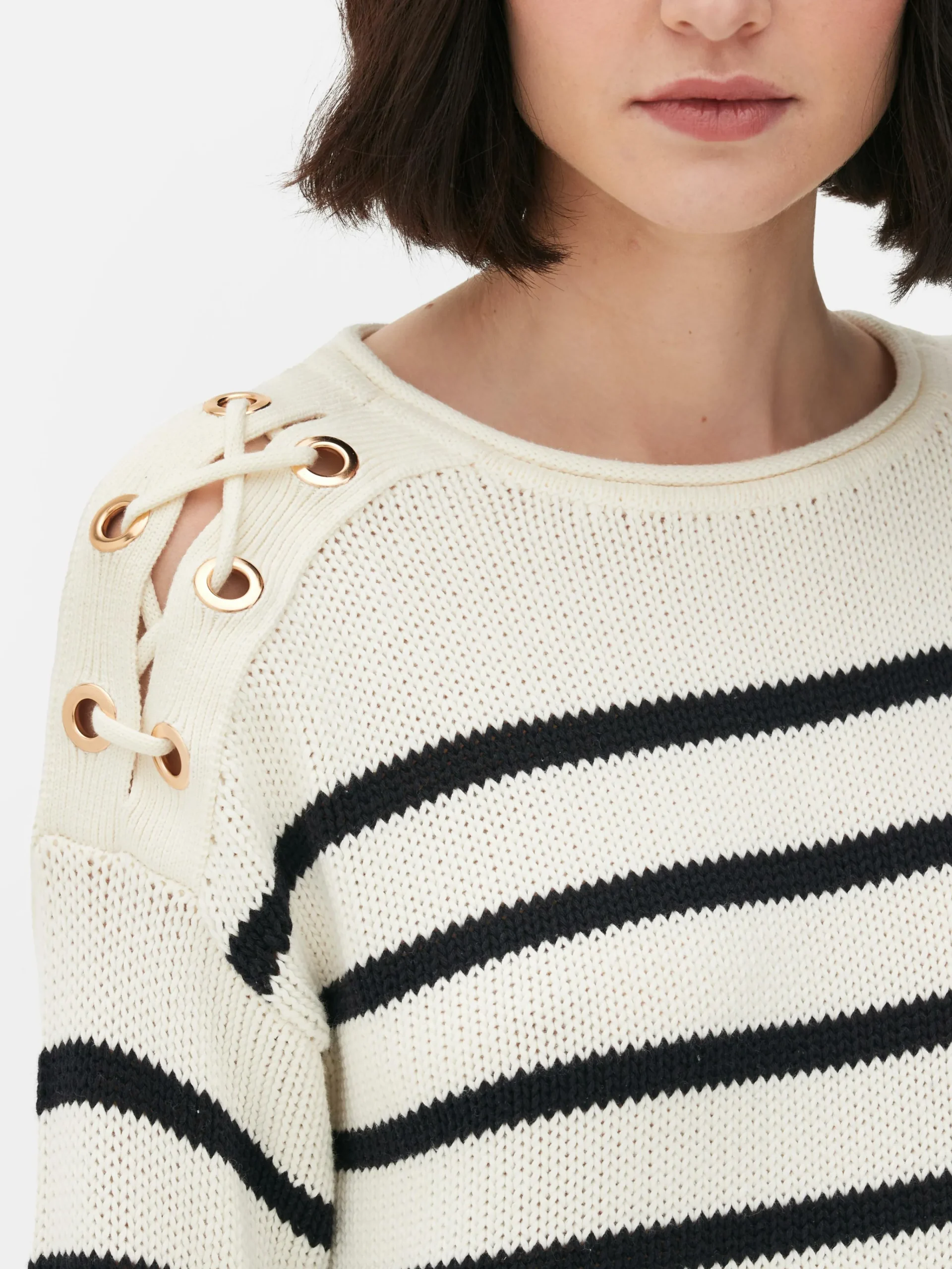 Femme Primark Pulls Et Gilets|Pull à Rayures Et épaules En Treillage