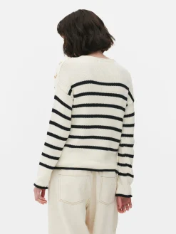 Femme Primark Pulls Et Gilets|Pull à Rayures Et épaules En Treillage