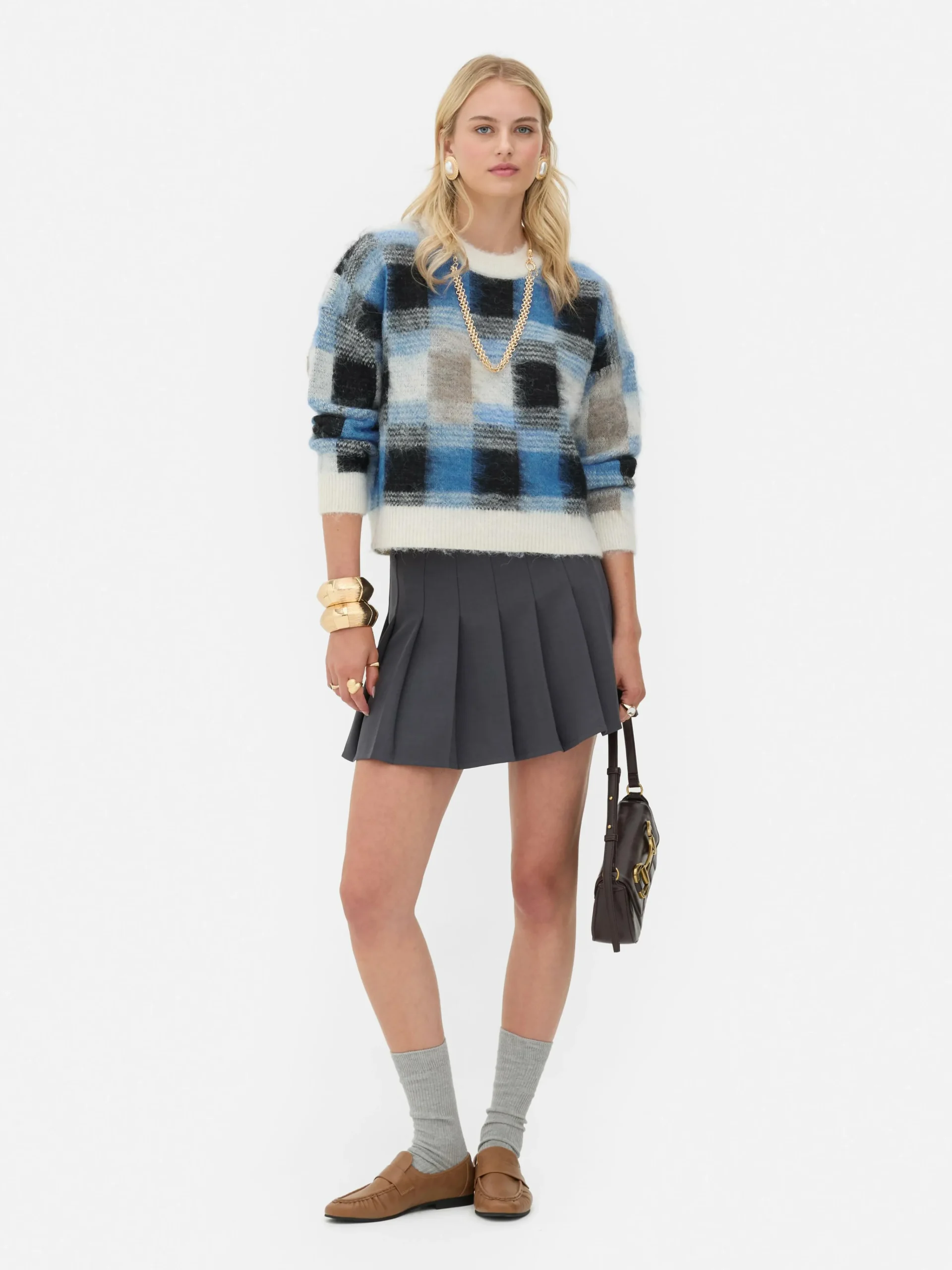 Femme Primark Pulls Et Gilets|Pull Brossé à Carreaux Rita Ora