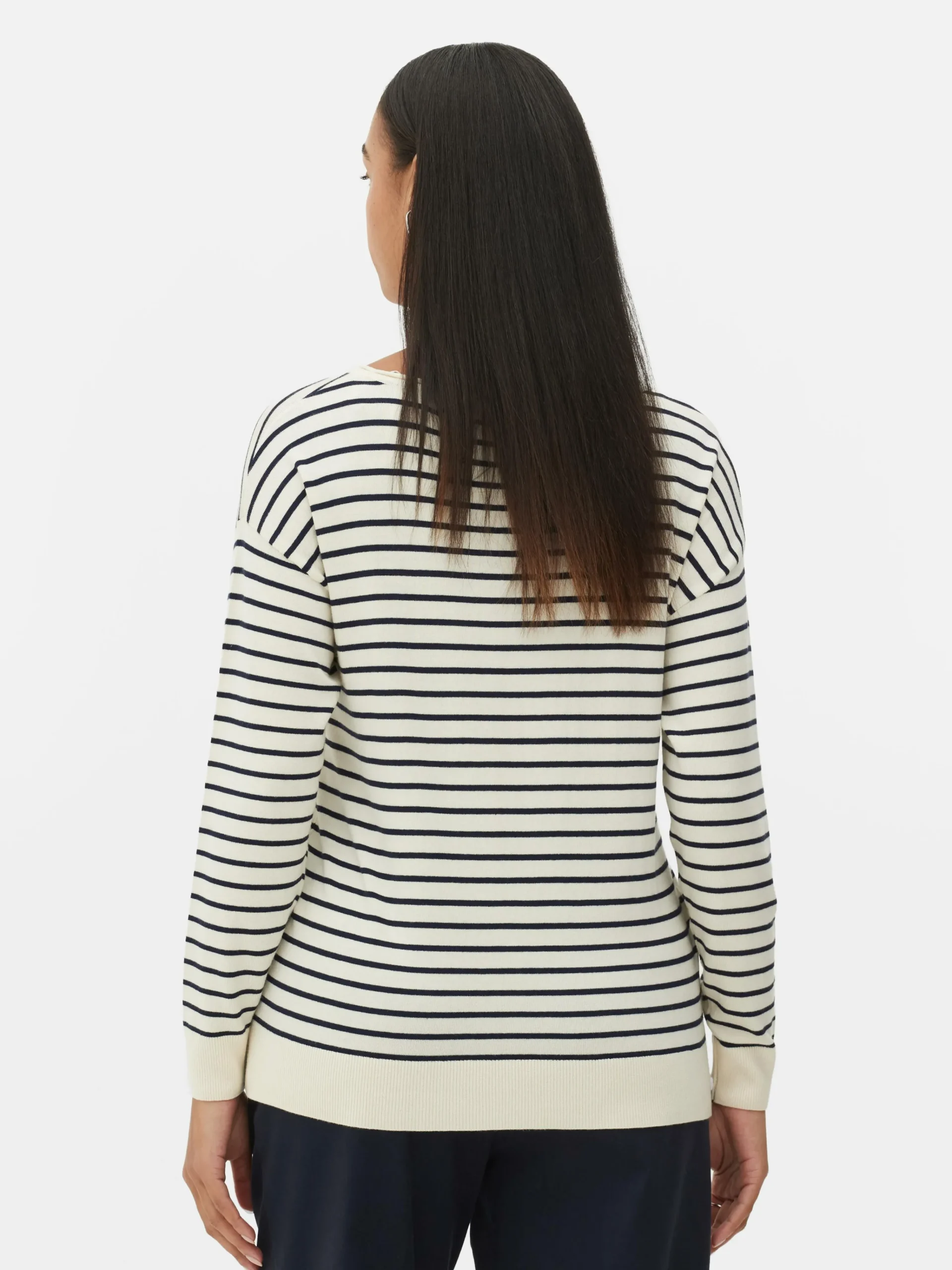 Femme Primark Pulls Et Gilets|Pull Col Bateau à Rayures En Maille Fine