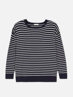 Femme Primark Pulls Et Gilets|Pull Col Bateau à Rayures En Maille Fine