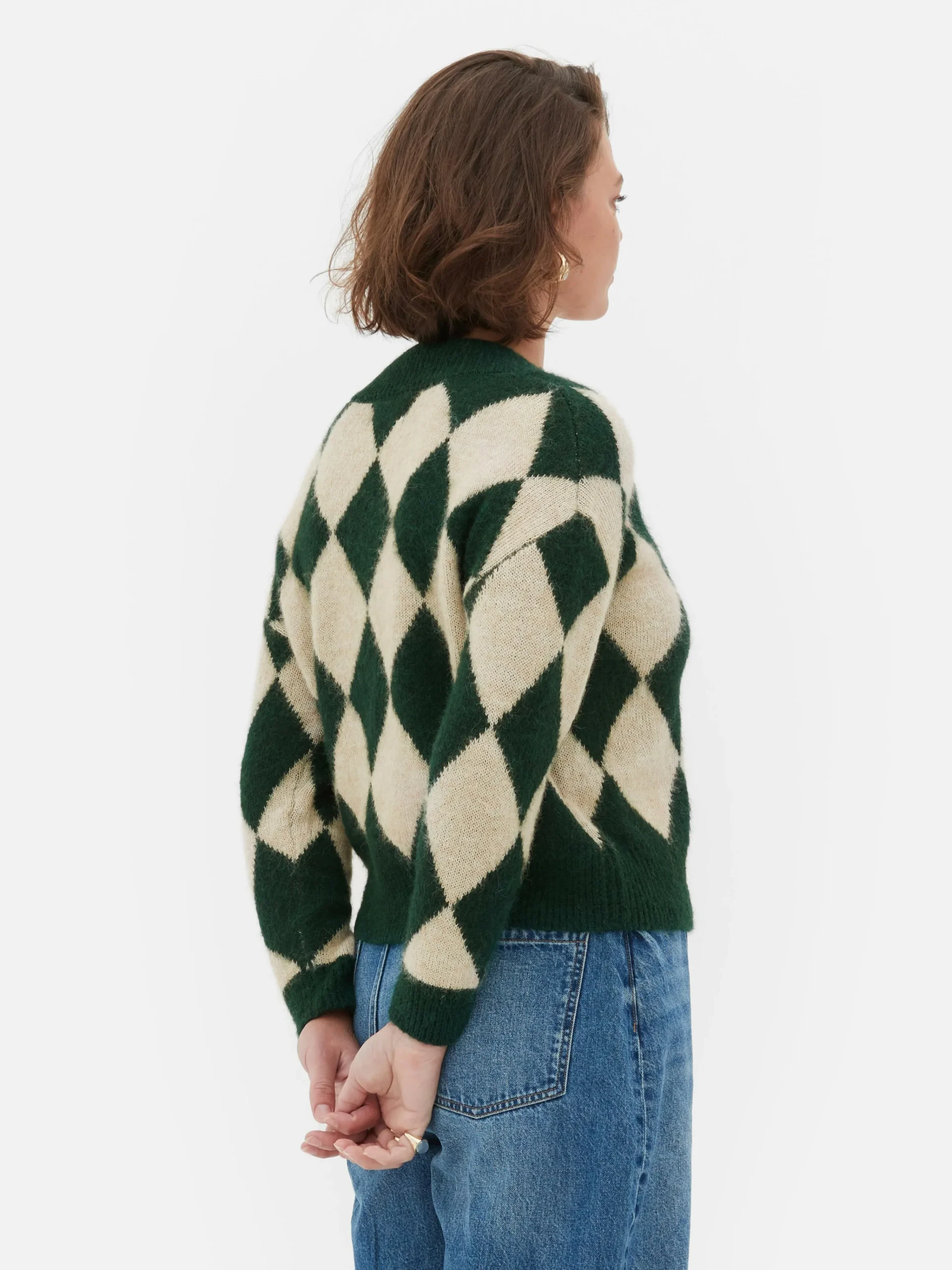 Femme Primark Pulls Et Gilets|Pull En Maille à Col En V Et Motif Losanges Rita Ora