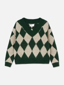 Femme Primark Pulls Et Gilets|Pull En Maille à Col En V Et Motif Losanges Rita Ora