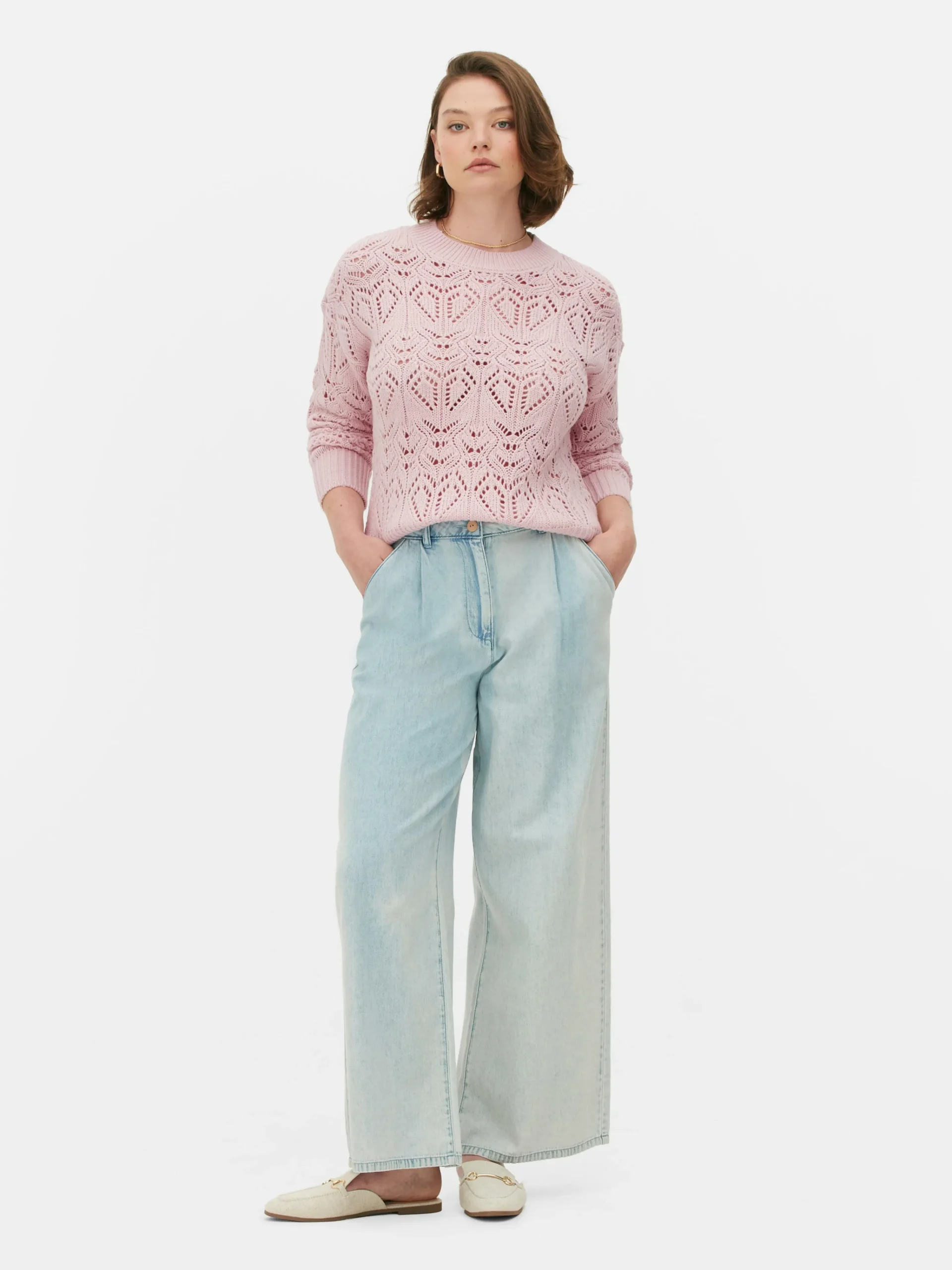 Femme Primark Pulls Et Gilets|Pull En Maille Ajourée à Col Ras-du-cou