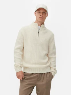 Homme Primark Pulls Et Gilets|Pull En Maille Côtelée à Col Zippé