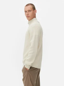 Homme Primark Pulls Et Gilets|Pull En Maille Côtelée à Col Zippé