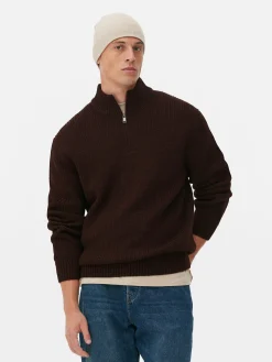 Homme Primark Pulls Et Gilets|Pull En Maille Côtelée à Col Zippé