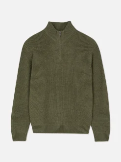 Homme Primark Pulls Et Gilets|Pull En Maille Côtelée à Col Zippé