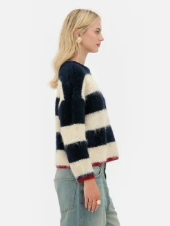 Femme Primark Pulls Et Gilets|Pull En Maille Duveteuse à Rayures Rita Ora