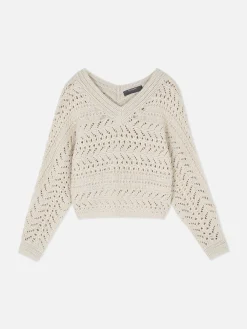 Femme Primark Pulls Et Gilets|Pull En Maille Pointelle à Col En V