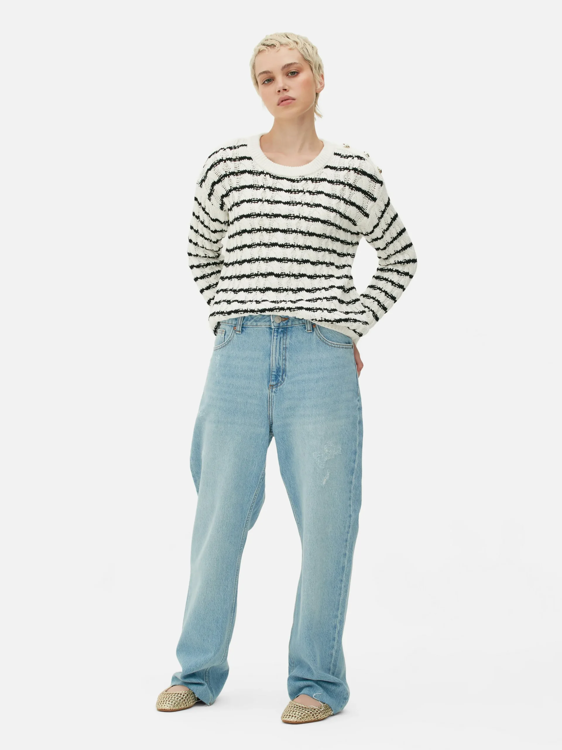 Femme Primark Pulls Et Gilets|Pull En Maille Torsadée à Rayures