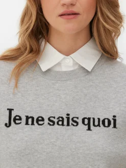 Femme Primark Pulls Et Gilets|Pull Tricoté à Message Et Chemise Deux-en-un