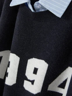 Femme Primark Pulls Et Gilets|Pull Tricoté à Message Et Chemise Deux-en-un