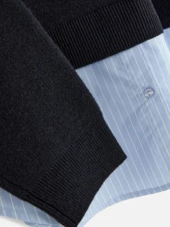 Femme Primark Pulls Et Gilets|Pull Tricoté à Message Et Chemise Deux-en-un