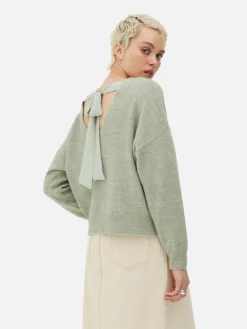 Femme Primark Pulls Et Gilets|Pull Tricoté Avec Nœud Dans Le Dos