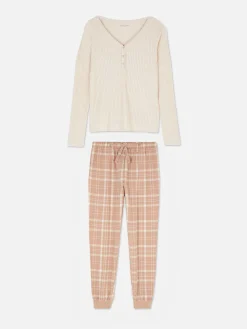 Femme Primark Ensembles Pyjamas|Pyjama à Manches Longues Avec Bas à Carreaux