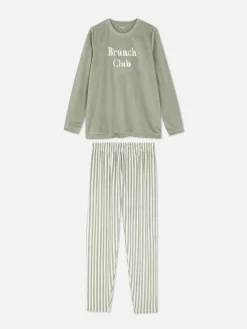 Femme Primark Ensembles Pyjamas|Pyjama à Manches Longues Et à Message