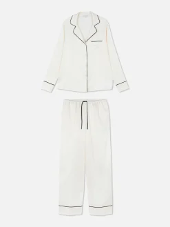 Femme Primark Ensembles Pyjamas|Pyjama Chemise à Manches Longues En Satin