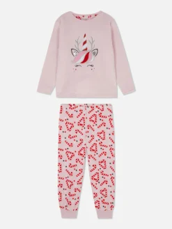 Enfant Primark Pyjamas Et Vêtements De Nuit|Pyjama De Noël En Molleton à Motif Licorne