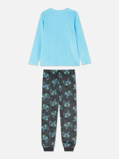 Enfant Primark Pyjamas Et Vêtements De Nuit|Pyjama T-shirt Et Bas à Motif Manette De Jeu Vidéo