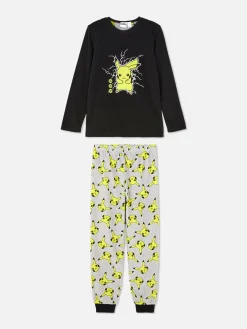 Enfant Primark Pyjamas Et Vêtements De Nuit|Pyjama T-shirt Et Pantalon Pokémon Pikachu