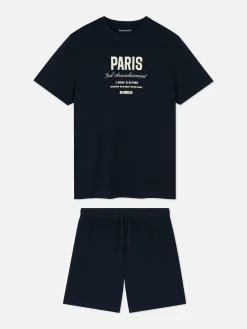 Homme Primark Pyjamas|Pyjama T-shirt Et Short Paris