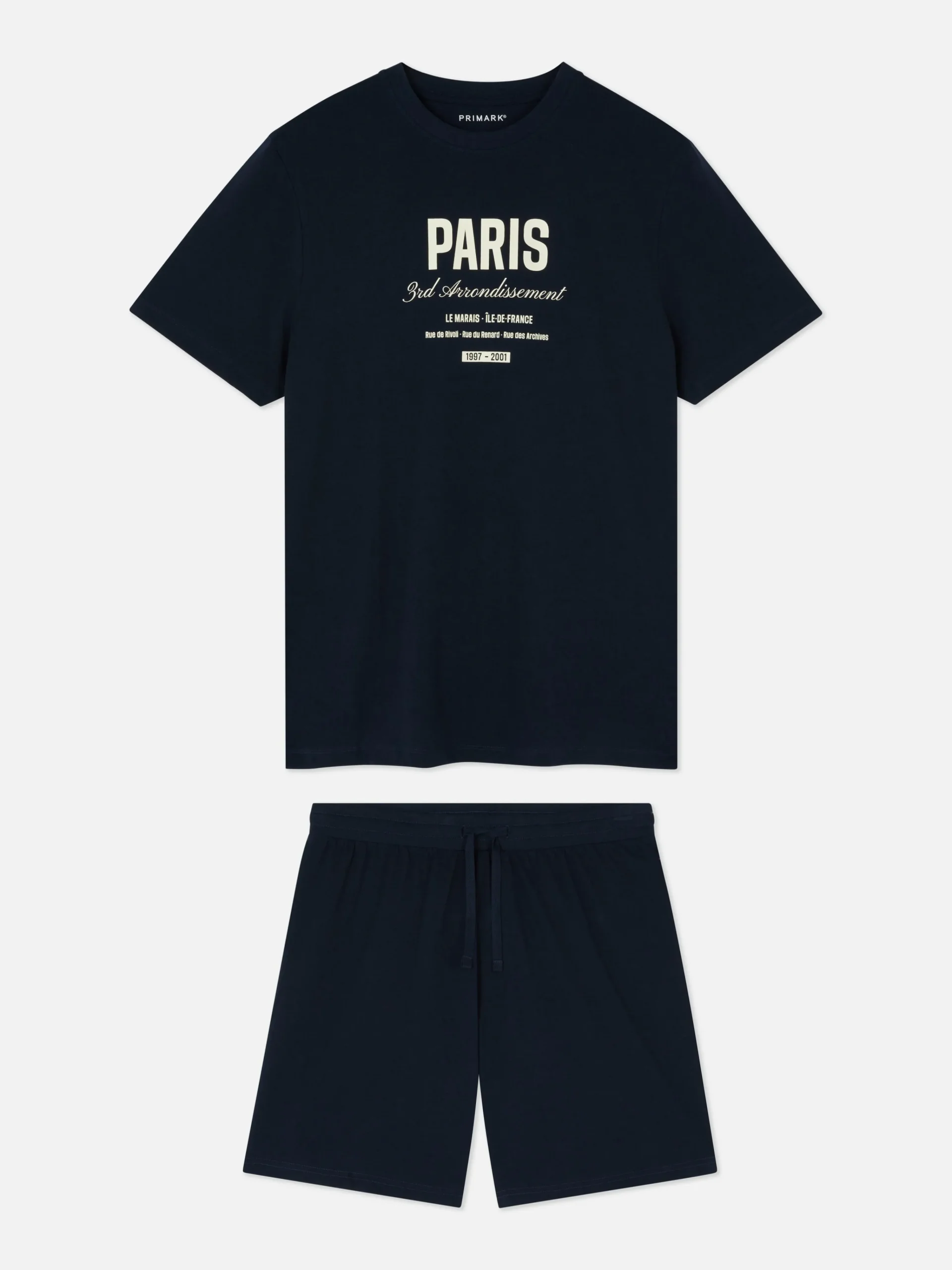 Homme Primark Pyjamas|Pyjama T-shirt Et Short Paris