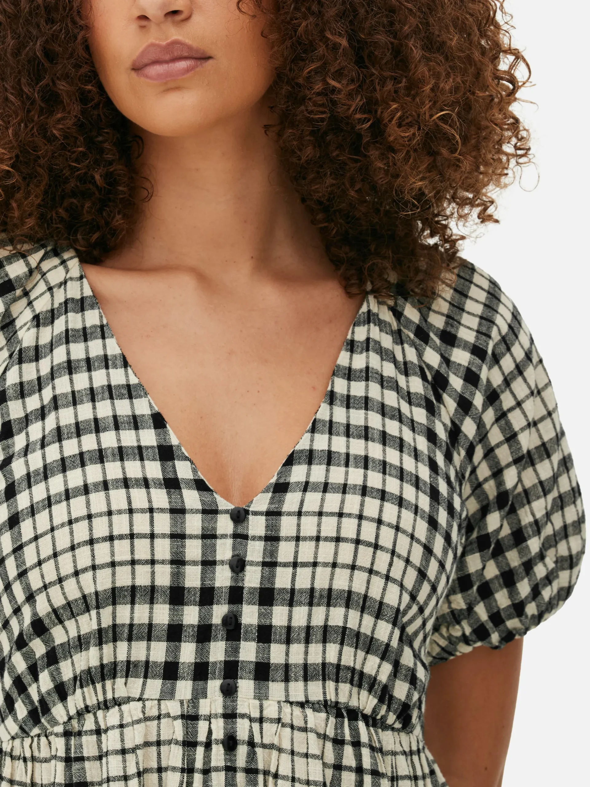 Femme Primark Robes|Robe à Smocks, Manches Bouffantes Et Col En V