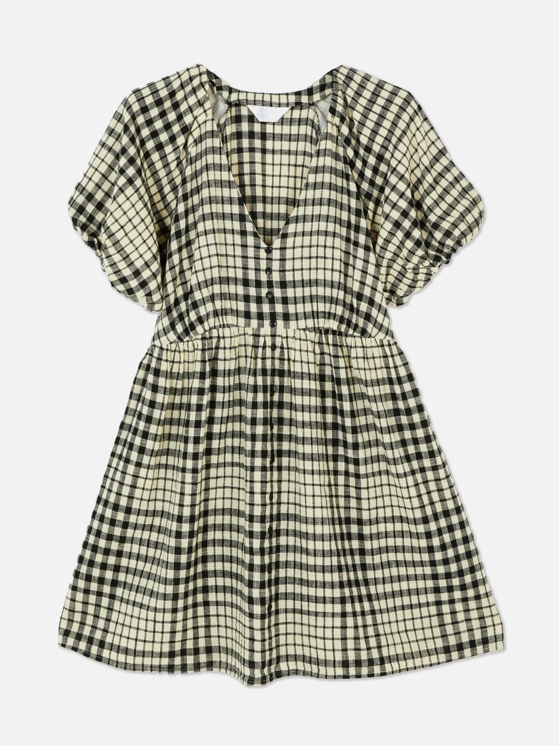 Femme Primark Robes|Robe à Smocks, Manches Bouffantes Et Col En V