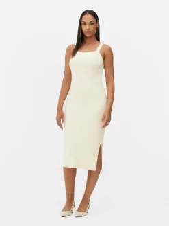 Femme Primark Robes|Robe Côtelée à Encolure Carrée