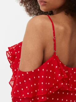 Femme Primark Robes|Robe Mi-longue à Volants Et à Pois