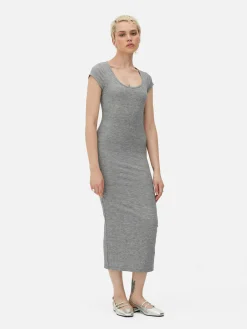 Femme Primark Robes|Robe Mi-longue Côtelée Et Décolletée