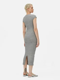 Femme Primark Robes|Robe Mi-longue Côtelée Et Décolletée