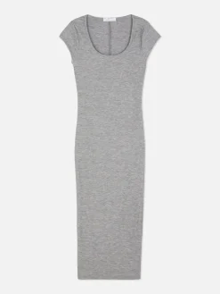 Femme Primark Robes|Robe Mi-longue Côtelée Et Décolletée