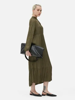 Femme Primark Robes|Robe Mi-longue Plissée En Satin