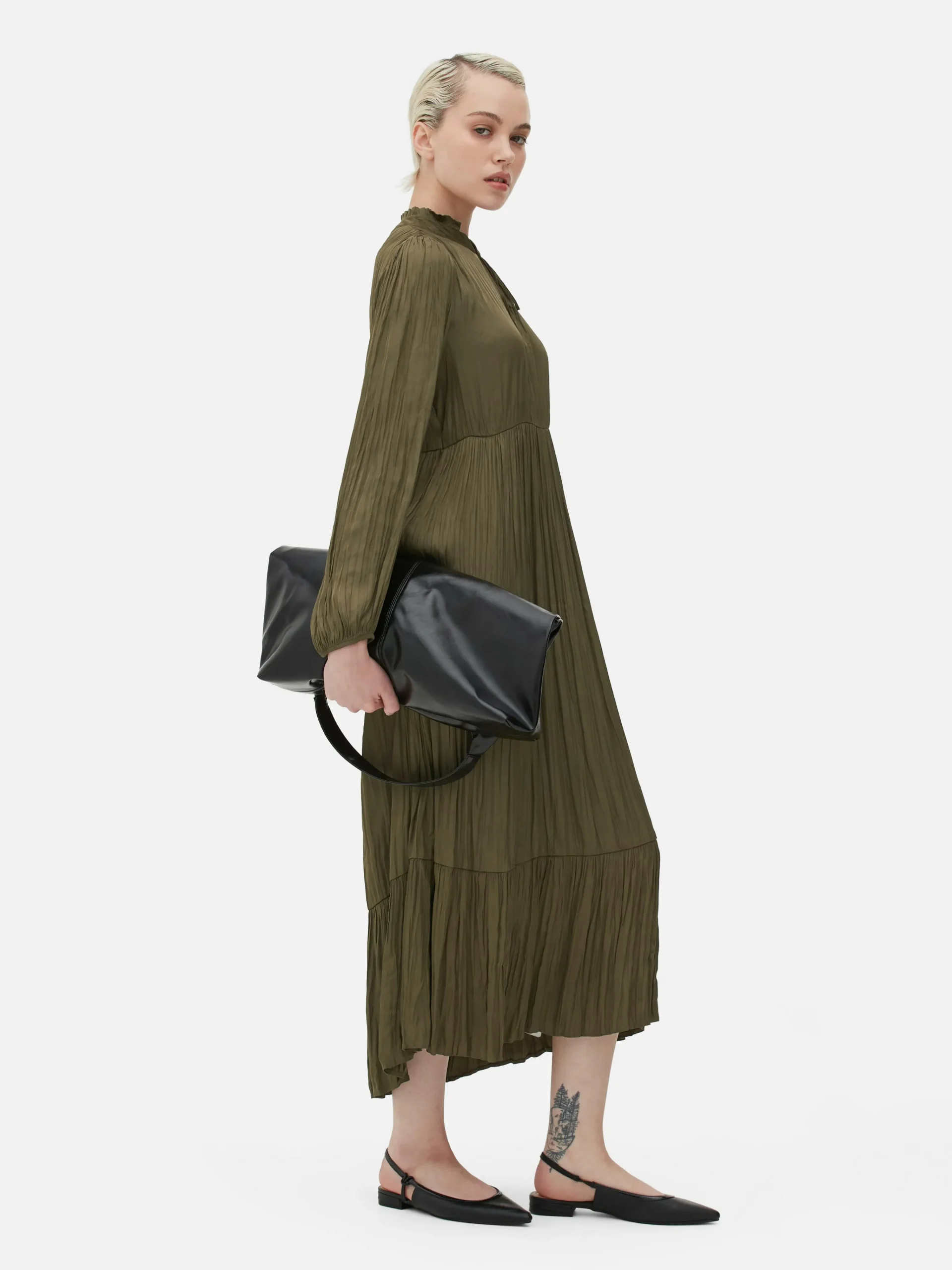 Femme Primark Robes|Robe Mi-longue Plissée En Satin